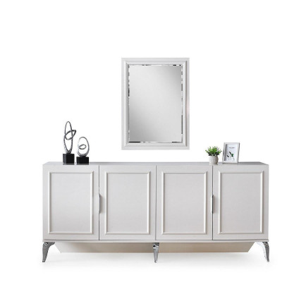 Conjunto aparador aparador armario armario armario madera espejo blanco