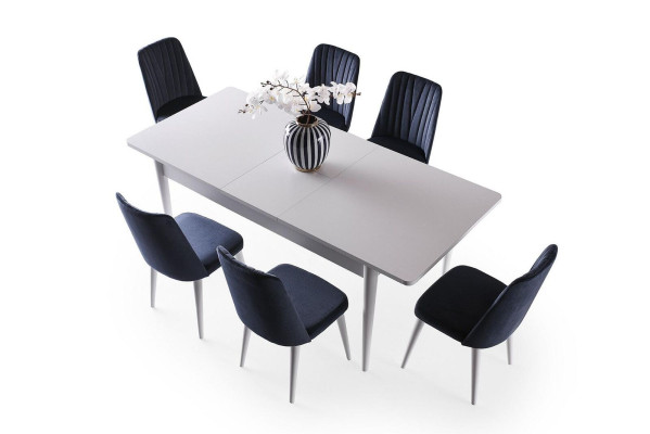 Mesa de comedor Mesa de comedor Mesa Rincón de comedor Mesa de madera Madera Blanco Comedor