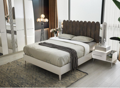 Cama doble con cajones marco de cama blanco dormitorio 180 cm