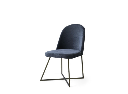 Silla de comedor Silla Silla de cocina Sillón Tela Tapizado Azul Diseño