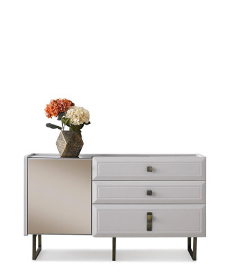Cómoda Armario Armario de madera Madera Blanca Dormitorio moderno