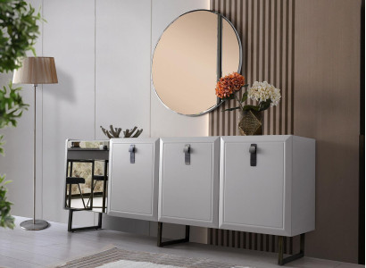 Aparador Cómoda Mueble Espejo Madera Moderno Blanco Grupo