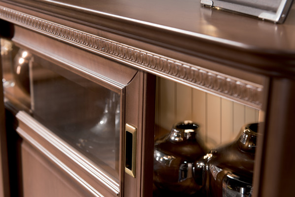 Bar en casa Armario Armarios de salón Barra Vitrina Muebles italianos Madera