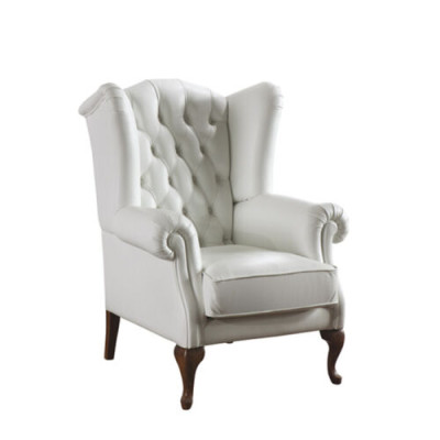 Sillón de orejas de cuero Chesterfield sofá sillón tapizado muebles nuevo
