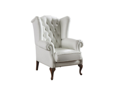 Sillón de orejas de cuero Chesterfield sofá sillón tapizado muebles nuevo