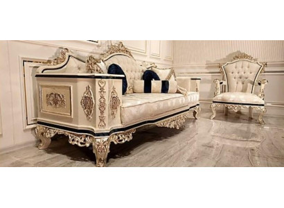 Chesterfield set de sofá 3+1 de lujo de 2 piezas. Sofá de tela para sala de estar.