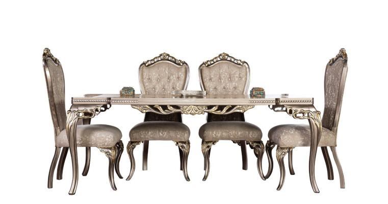 Sillas de lujo Chesterfield marrones para diseñador, mesa de comedor exclusiva, muebles de comedor.