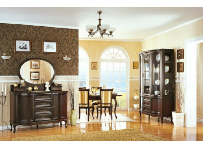 Sala de estar clásica Vitrina Cómoda Sillas Mesa Chippendale - 10 piezas.