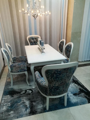 Mesa de comedor diseño sillas respaldo silla conjunto mesa + 6 sillas Set