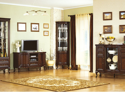 4 piezas conjunto de muebles de sala de estar estilo italiano cómoda vitrina RTV Chippendale
