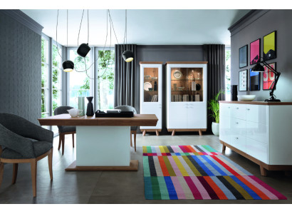 Conjunto de 4 piezas 1x vitrina 2x cómoda 1x mesa de comedor Diseño sala de estar comedor Nuevo
