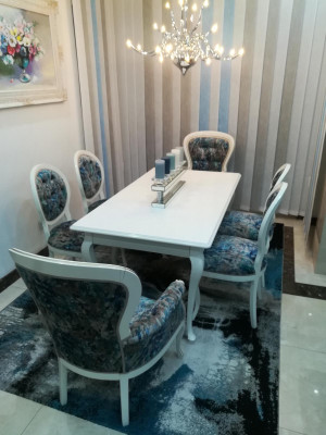 Conjunto de 6 sillas Sessel, asientos tapizados Chesterfield, sillas de diseñador con respaldo.