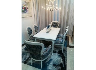 Conjunto de 6 sillas Sessel, asientos tapizados Chesterfield, sillas de diseñador con respaldo.