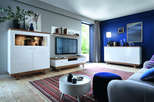 Conjunto de sala de estar Set Mueble de pared Aparador Vitrina Estante Diseño Hotel Muebles Nuevo