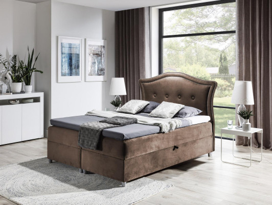 Cama de resortes tapizada en tela diseño doble hotel moderno dormitorio cama camas