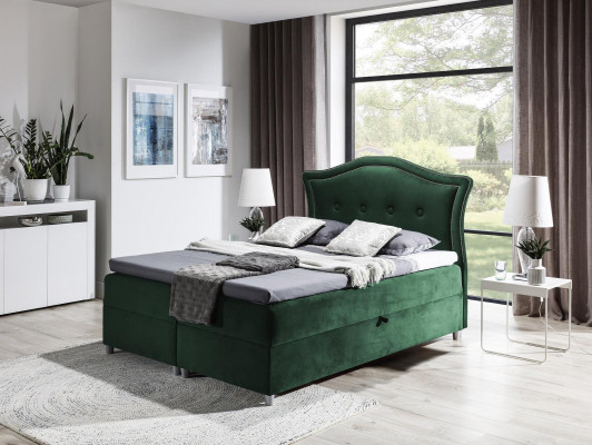 Cama de resortes tapizada en tela diseño doble hotel moderno dormitorio cama camas