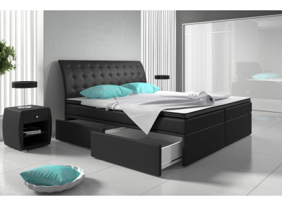 Cama Box Spring Camas Cama Acolchado Cuero artificial Diseñador Hotel Doble Lujo Diseño