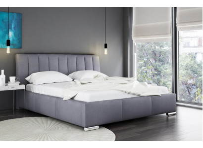 Cama cama doble muebles marco de cama tela 160x200 textil cama tapizada gris camas