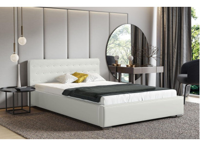 Cama doble Cama de matrimonio Estructura de la cama Cama Cama tapizada Camas Poliéster Marco de la cama Nuevo