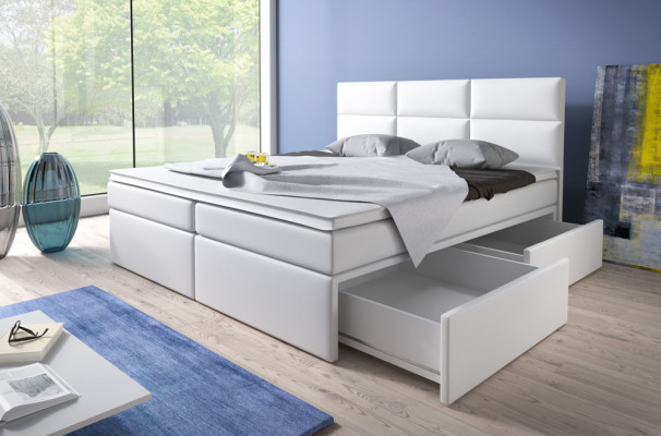 Cama boxspring cama tapizada de cuero artificial diseñador de hotel doble lujo diseño nuevo