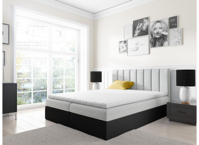 Cama con somier tapizado de matrimonio con caja de almacenamiento, cama de matrimonio, camas de 180 cm.