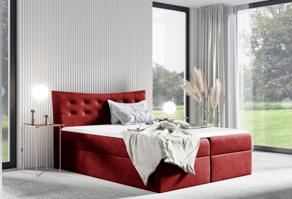Cama Somier Caja de almacenamiento Cama boxspring Dormitorio Acolchado Diseño Doble Hotel 180x200