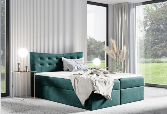 Cama Somier Caja de almacenamiento Cama boxspring Dormitorio Acolchado Diseño Doble Hotel 180x200