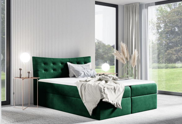 Cama Somier Caja de almacenamiento Cama boxspring Dormitorio Acolchado Diseño Doble Hotel 180x200