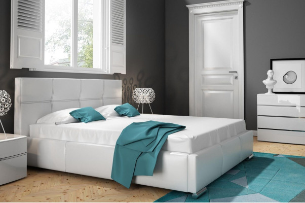 Diseño de marco de cama doble moderno de hotel blanco para dormitorio cama nueva