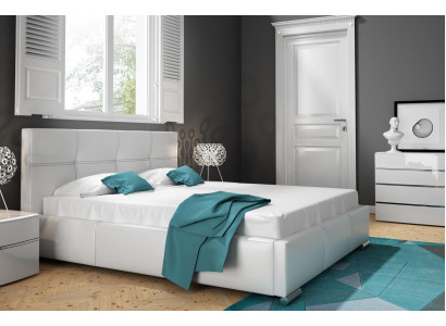 Diseño de marco de cama doble moderno de hotel blanco para dormitorio cama nueva