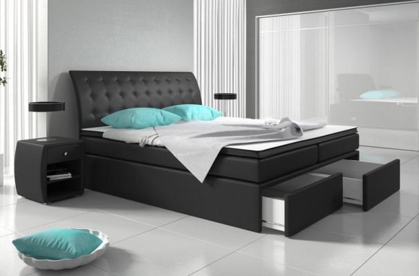 Cama box spring cama cama acolchado cuero artificial diseñador hotel doble lujo diseño