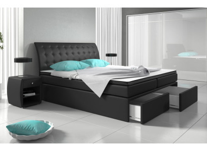 Cama box spring cama cama acolchado cuero artificial diseñador hotel doble lujo diseño