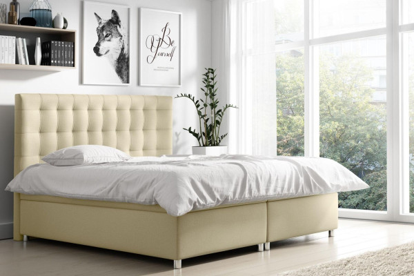 Baul de la cama Cama tapizada Cama con somier Cama doble Hotel Moderna Cama 160x200 Nueva