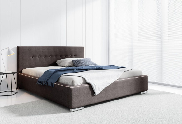 Marco de la cama Cama doble Cama de matrimonio Camas Cama tapizada Dormitorio Gris Nuevo