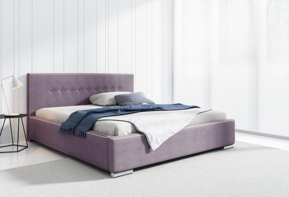Marco de la cama Cama doble Cama de matrimonio Camas Cama tapizada Dormitorio Gris Nuevo