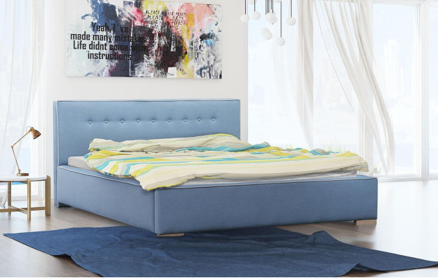 Marco de la cama Cama doble Cama de matrimonio Camas Cama tapizada Dormitorio Gris Nuevo