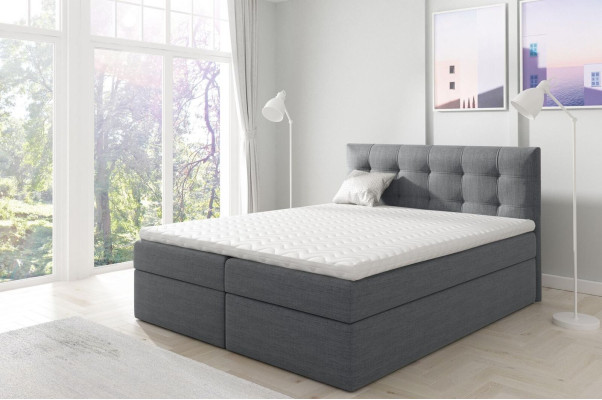 Cama con cajón de cama Cama matrimonial Cama tipo boxspring Cama doble Camas Cama tapizada Blanca Nueva
