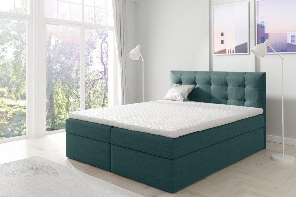 Cama con cajón de cama Cama matrimonial Cama tipo boxspring Cama doble Camas Cama tapizada Blanca Nueva