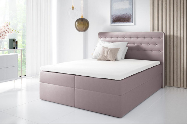 Cama con cajón de almacenamiento, cama boxspring contemporánea doble de hotel de 160 cm para dormitorio.