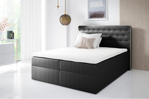 Cama con cajón de almacenamiento, cama boxspring contemporánea doble de hotel de 160 cm para dormitorio.