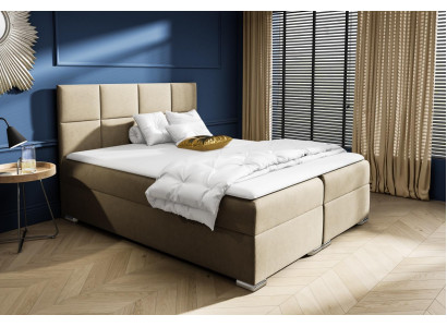 Cama de muelles tapizada para dormitorio doble de diseño moderno de hotel con cajón para cama.