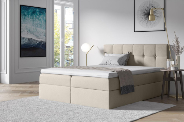 Cama de muelles tapizada de tela diseño doble habitación de hotel moderna cama camas