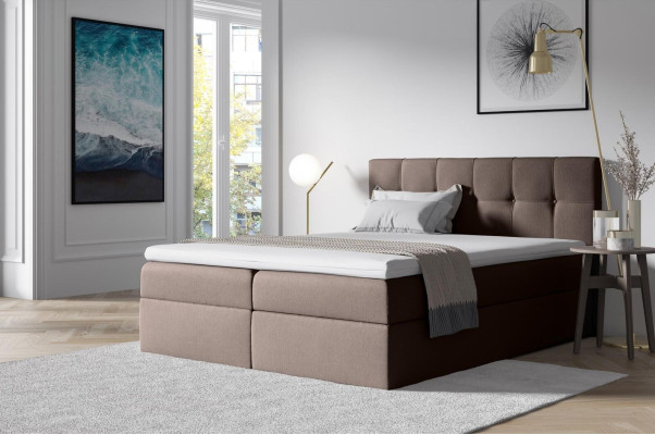 Cama de muelles tapizada de tela diseño doble habitación de hotel moderna cama camas