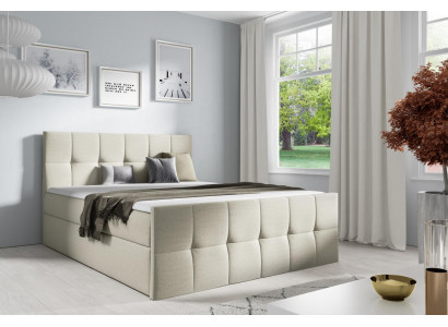 Cama Caja de almacenamiento de cama Cama con somier Dormitorio Tapizado Diseño Doble Moderno