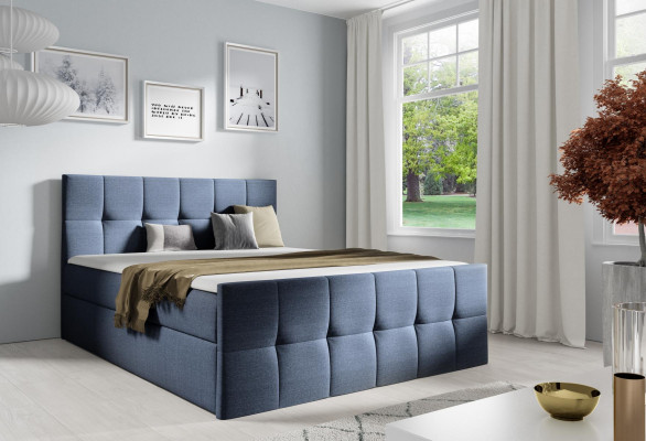 Cama Caja de almacenamiento de cama Cama con somier Dormitorio Tapizado Diseño Doble Moderno