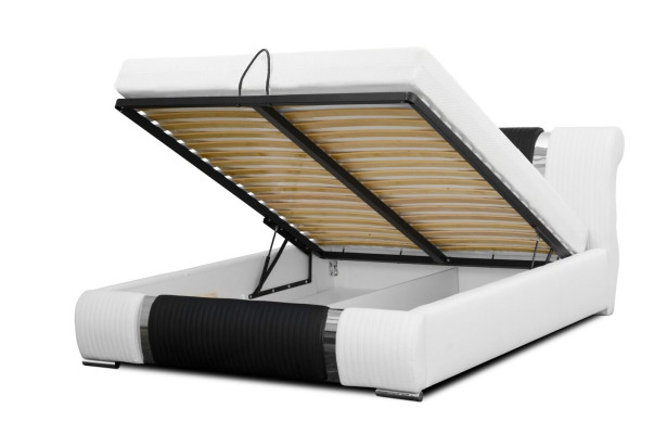 Cama marco de cama cama doble camas cama conyugal cama tapizada barra cromada blanco