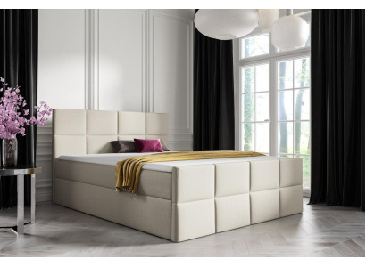 Cama Cama con cajones Cama boxspring Dormitorio Tapizado Diseño Doble Hotel Moderno