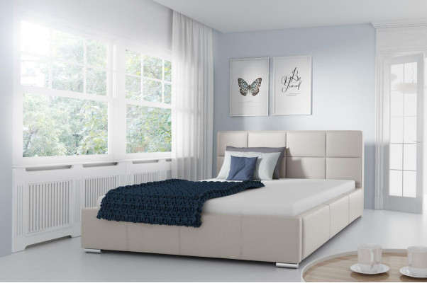 Cama doble. Camas tapizadas Cama de cuero Diseño de muebles de lujo Marco de cama de 200x200