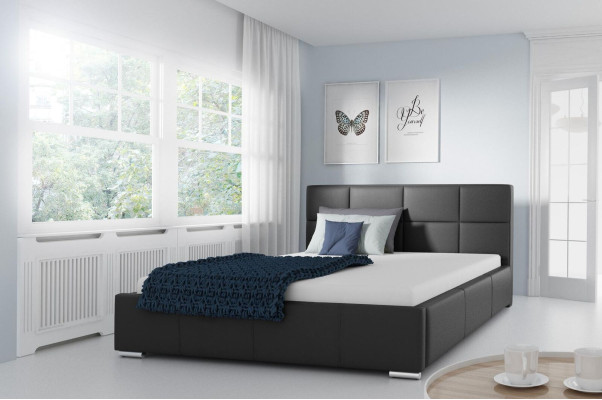 Cama doble. Camas tapizadas Cama de cuero Diseño de muebles de lujo Marco de cama de 200x200
