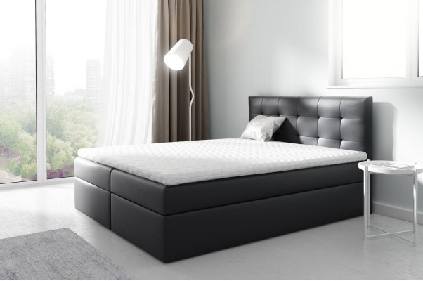 Cama matrimonial, camas para camas tapizadas, somier, cama de matrimonio con almacenamiento, cama doble, cama con cajón negro.